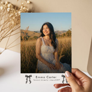 Carte Postale Faire-part de remise des diplômes avec photo et nœ