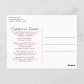 Carte Postale Faire-part de Remise des Diplômes Bohème Floral Ro (Dos)