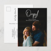 Carte Postale Faire part de report de mariage Simple Chic Oups (Devant / Derrière)