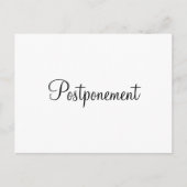 Carte Postale Faire-part de report du Mariage de script simple (Devant)