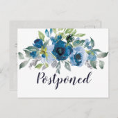 Carte Postale Faire-part de report Mariage floral (Devant / Derrière)