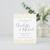 Carte Postale Faire-part de réservation Elegant Script cœurs en  (Debout devant)