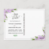 Carte Postale Faire-part de réservation floral Wisteria (Dos)