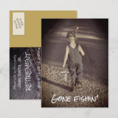 Carte postale Faire-part de retraite de pêche (Devant / Derrière)