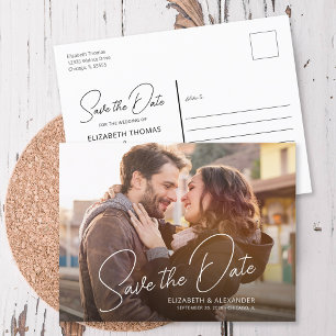 Carte postale Faire-part de script simple photo