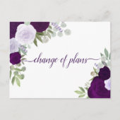Carte Postale Faire-part De sublimes roses violettes changent les plans de  (Devant)