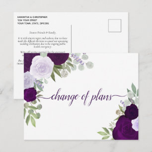 Carte Postale Faire-part De sublimes roses violettes changent les projets d