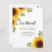 Carte Postale Faire-part de tournesol blanc chic rustique (Devant / Derrière)