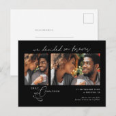 Carte Postale Faire-part Décidé sur Forever 2 photo Black White Save Date (Devant / Derrière)