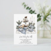 Carte Postale Faire-part Deck Nouvelles Halls Rustique Aquarelle Pine Holid (Debout devant)