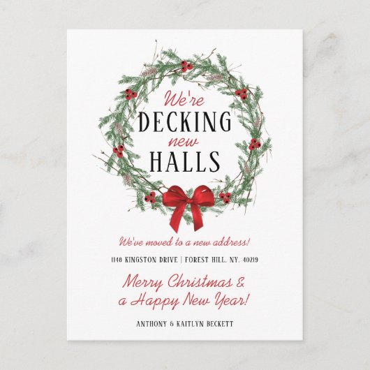 Carte Postale Faire-part Decking New Halls | Modern Holiday Moving (Devant)