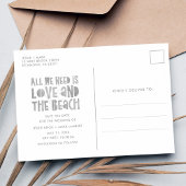 Carte Postale Faire-part Décontracté Beach Destination Mariage Enregistrer 