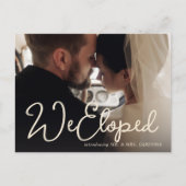 Carte Postale Faire-part Décontracté Nous Eloped Script Photo (Devant)