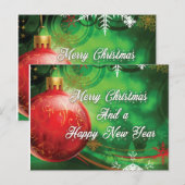 Carte Postale Faire-part Décor de Noël (Devant / Derrière)