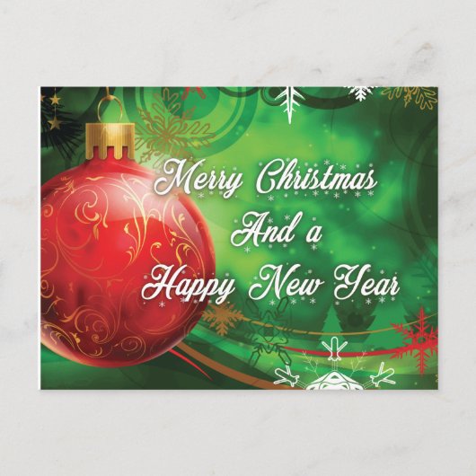 Carte Postale Faire-part Décor de Noël (Devant)
