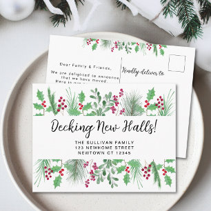 Carte Postale Faire-part Décoration de nouveaux halls Noël Déplacement