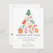 Carte Postale Faire-part Décoration de nouveaux halls Noël Déplacement (Devant / Derrière)