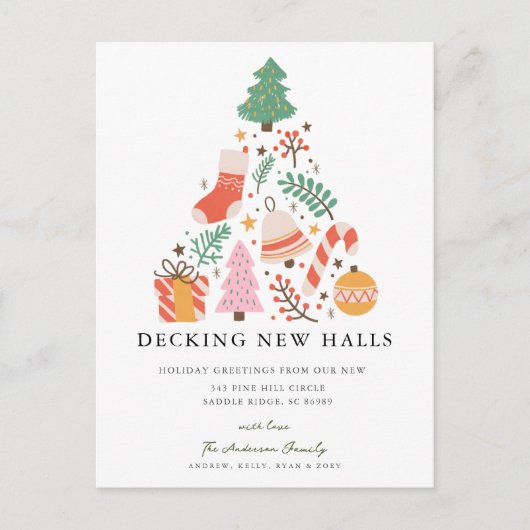 Carte Postale Faire-part Décoration de nouveaux halls Noël Déplacement (Devant)