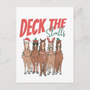 Carte Postale Faire-part Décorez les écuries, drôle de Noël pour les amateu