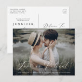 Carte Postale Faire-part Delicate Script Love is Patient Change the Date (Devant / Derrière)