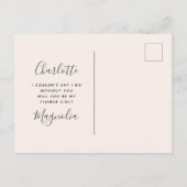 Carte Postale Faire-part Demande de Demoiselle d'Honneur de Mariage de Lapi (Dos)