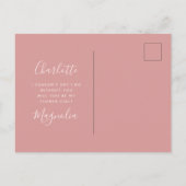 Carte Postale Faire-part Demande de Demoiselle d'Honneur d'Ours Mignon Mari (Dos)