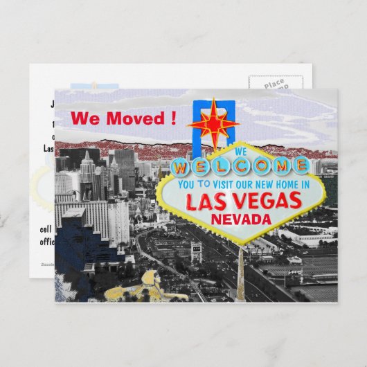 Carte Postale Faire-part Déménagé à Las Vegas (Devant / Derrière)