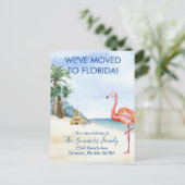 Carte Postale Faire-part Déménagé en Floride Aquarelle Plage Océan Mer (Debout devant)
