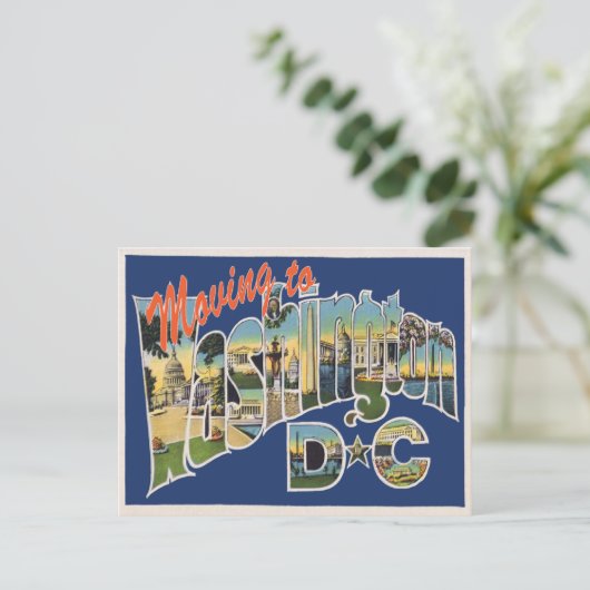Carte Postale Faire-part Déménagement à Washington DC Changement d'adresse (Debout devant)