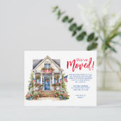 Carte Postale Faire-part Déménagement de Famille Saison Estivale (Debout devant)