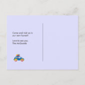 Carte Postale Faire-part Déménagement de voiture funky à la maison  (Dos)