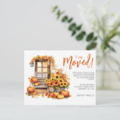 Carte Postale Faire-part Déménagement saison automne (Debout devant)