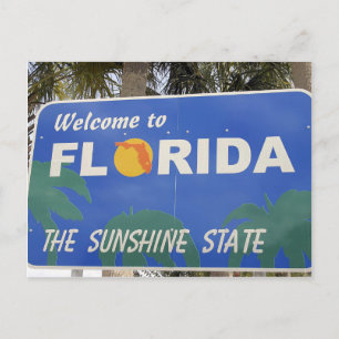 Carte Postale Faire-part Déménager en Floride signe de bienvenue changement