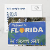 Carte Postale Faire-part Déménager en Floride signe de bienvenue changement (Devant / Derrière)