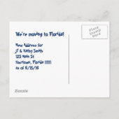Carte Postale Faire-part Déménager en Floride signe de bienvenue changement (Dos)
