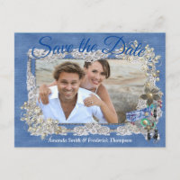 Denim avec dentelle de crème et bijoux costume