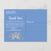 Carte Postale Faire-part Dénim bleu, dentelle et bijoux costume (Dos)