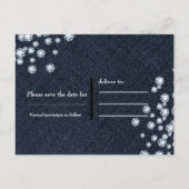 Carte Postale Faire-part Denim & Diamonds Glam Party Enregistrer la date (Dos)