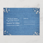 Carte Postale Faire-part Denim & Diamonds Scattered Bling Enregistrer la da (Dos)