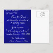 Carte Postale Faire-part Dentelle de Cobalt Bleu Personnalisée Royale Enreg (Dos)