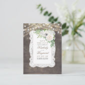 Carte Postale Faire-part Dentelle de fleurs blanches rustiques du pays Enre (Debout devant)