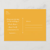 Carte Postale Faire-part Dentelle Jaune & Blanc Élégant Mariage Enregistrer (Dos)