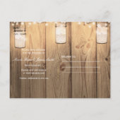 Carte Postale Faire-part Dentelle Rustique En Bois & Jar Mason Éclairé Enre (Dos)