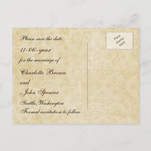 Carte Postale Faire-part Dentelle rustique enveloppé Mason Jar Mariage (Dos)