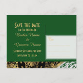 Carte Postale Faire-part Dentelle verte noire et dorée blanche enregistrer (Dos)