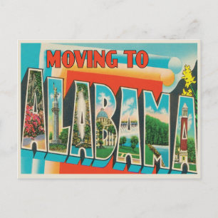 Carte Postale Faire-part Déplacement au changement d'adresse de l'Alabama