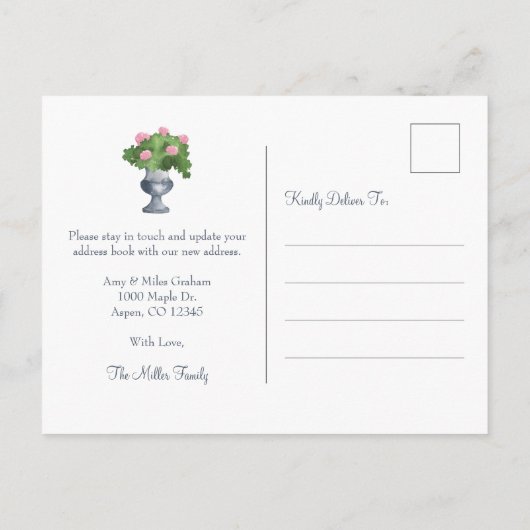 Carte Postale Faire-part Déplacement de la maison (Dos)