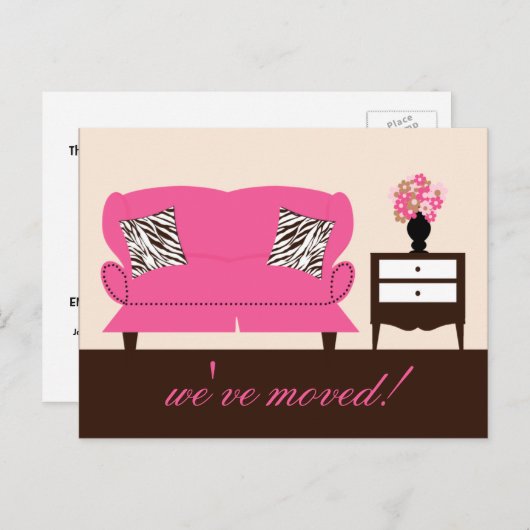 Carte postale Faire-part Déplacement Décor Design (Devant / Derrière)