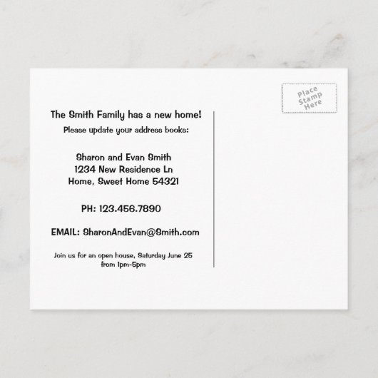 Carte postale Faire-part Déplacement Décor Design (Dos)