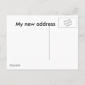 Carte Postale Faire-part déplacement, Juste une note pour ... (Dos)